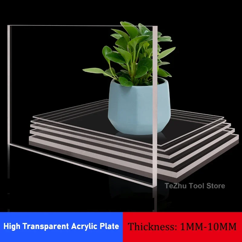 High Transparent Clear Plastic Sheet Acrylic Board Thickness 1/1.5/2/3/4/5/6/8/10mm Can Customized Processing