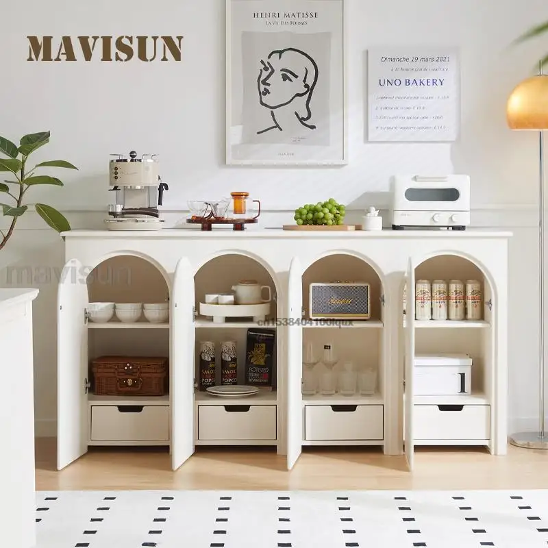 

Комбинезон, белый Витринный Шкаф для гостиной, простота, буфет для хранения с четырьмя небольшими ящиками, 1,5 м, кухонный деревянный Буфет