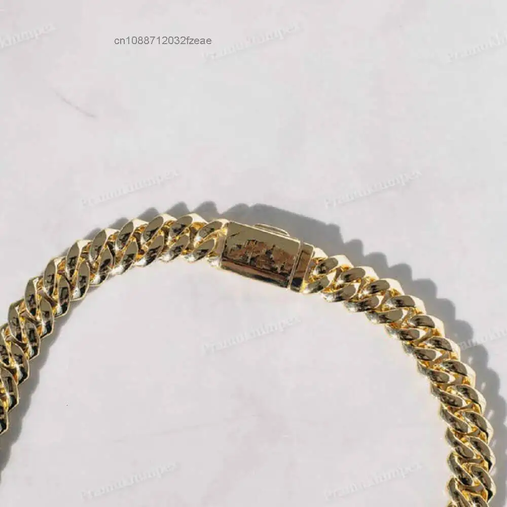Luxury Manufacture Price Luxury 2 Rows Moissanite Cuban Link Chain 18k Solid Gold Diamond Necklace for Men's Hip Hop Custom Jewe