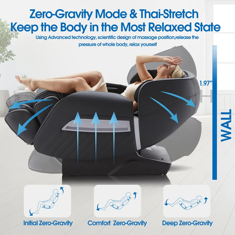 Full body deep tissue massage chair, foot massage, waist heater, zero gravity luxury massage chair