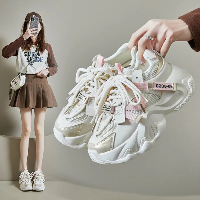 

Women's Casual Sports Shoes Spring Autumn Breathable Outdoor Dad Shoes Thick-Soled Middle-Aged And Young Running Shoes