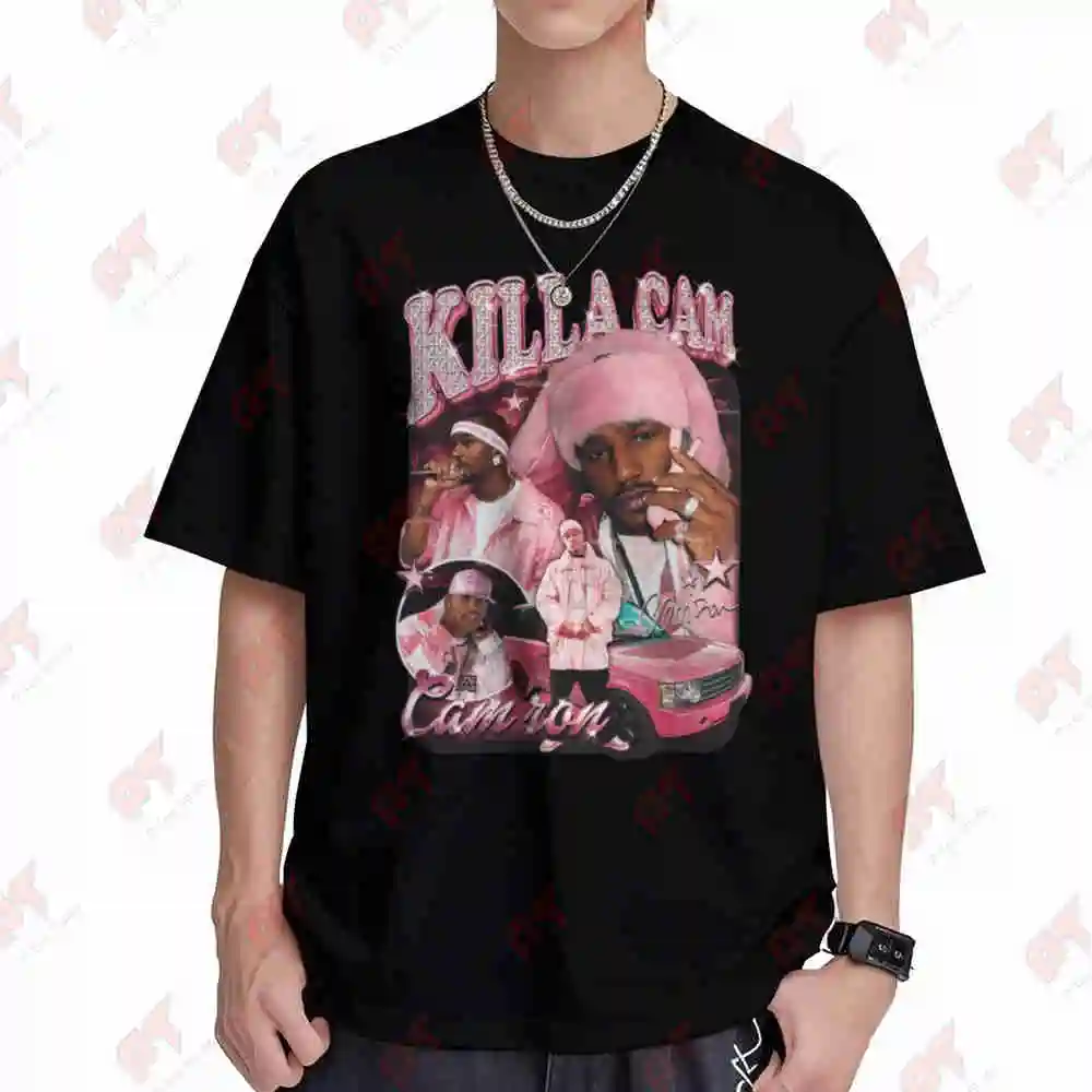 Camron Killa Cam Pink Harlem Rap Hip Hop Y2K Short Sleeve Tee 100% Cotton T-Shirt