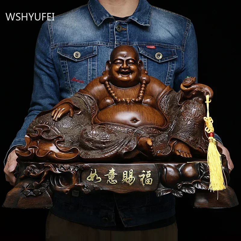 Lucky Money Resin Big-bellied Maitreya Buddha Chinese Style Fengshui Statue Home Ornaments Living Room Decoration Craft Ornament