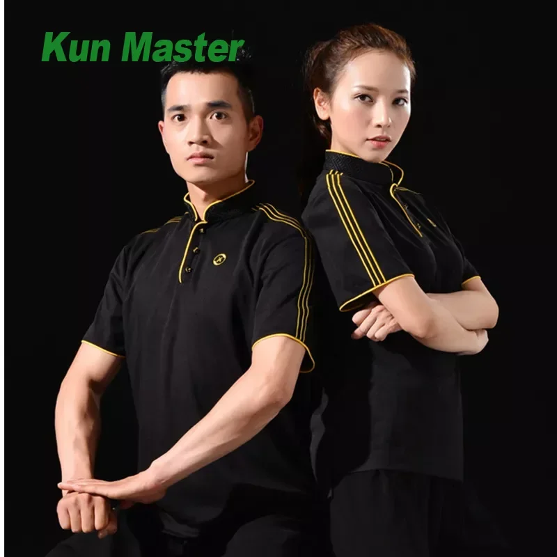 Martial Arts T-shirt Children's Practice Clothes  Adult Short Sleeved Men's Tai Chi Training Clothes  Women's Chinese Style