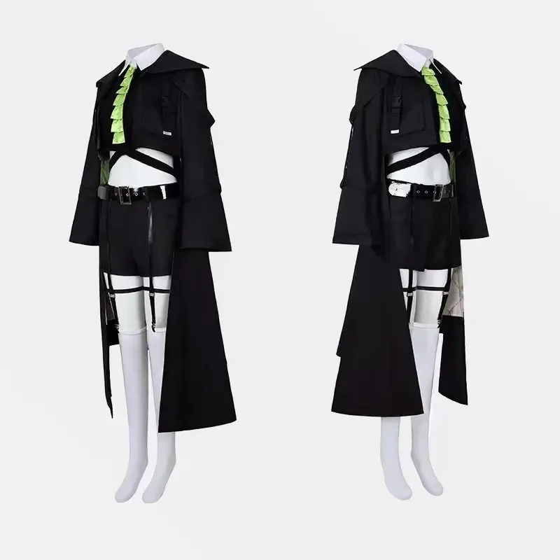 세컨드 애니버서리 프로젝트 세카이 컬러풀 스테이지 피트 비비드 배드 스쿼드 미쿠 의상 여성 롱 윈드브레이커 오픈 네이블 할로윈 가발