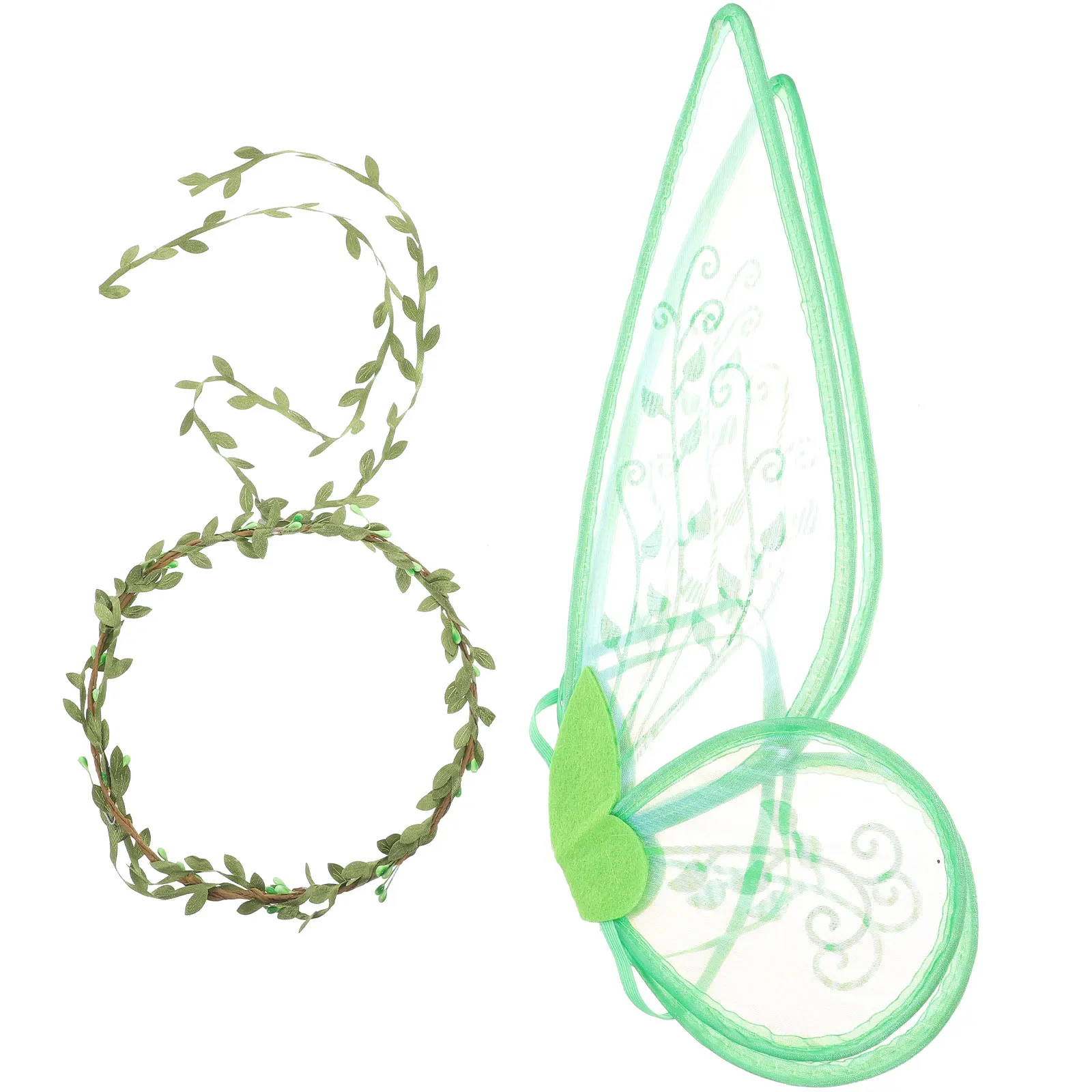 Conjunto de asas de elfo, adereço de fada para meninas, fantasia aldult, flor, faixa de cabeça, fotografia, malha de borboleta para meninas, maquiagem