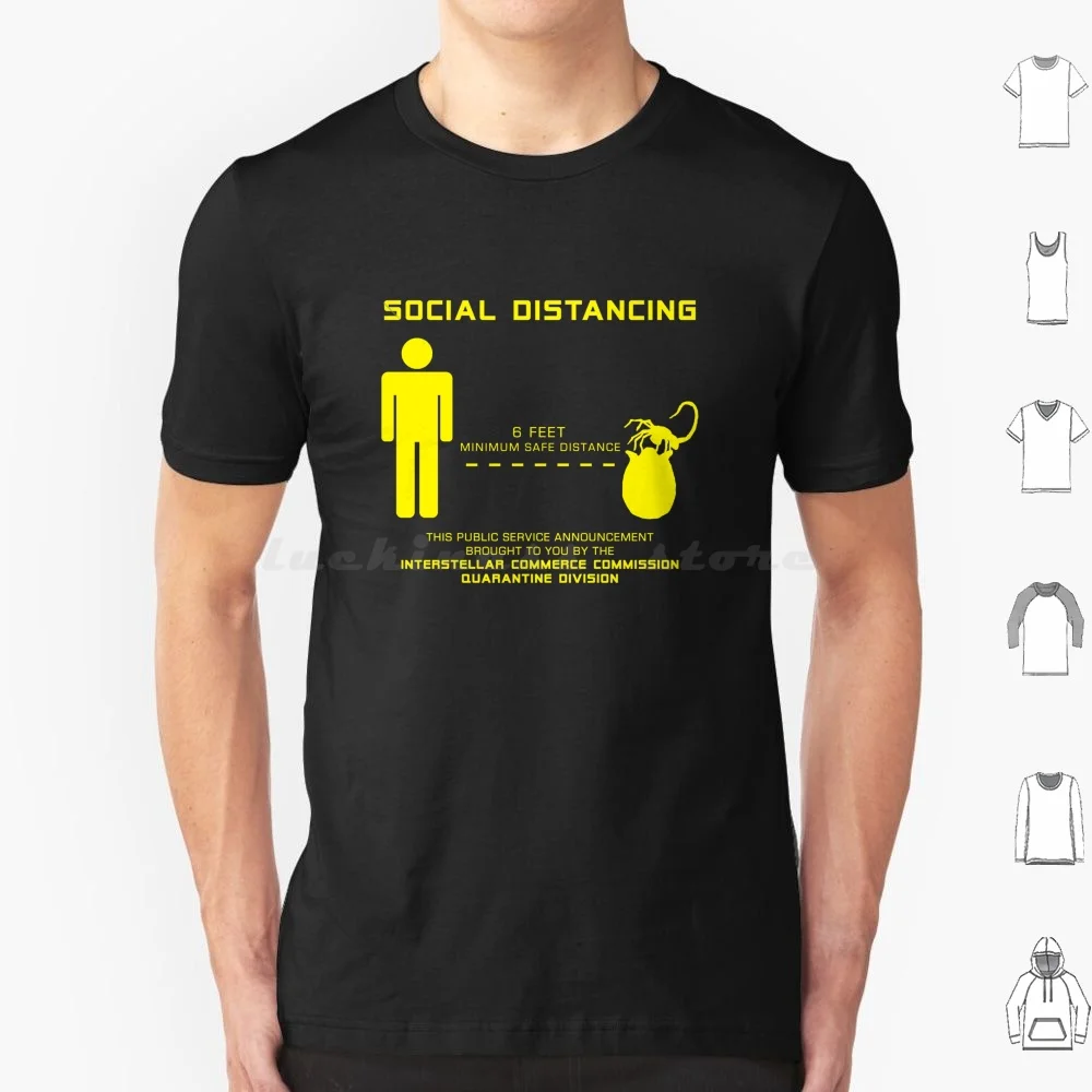 Social Distance Hugger-Yellow T Shirt 6Xl Cotton Cool Tee Xenomorph Facehugger Egg Ovomorph Social Distancing Icc Quarantine