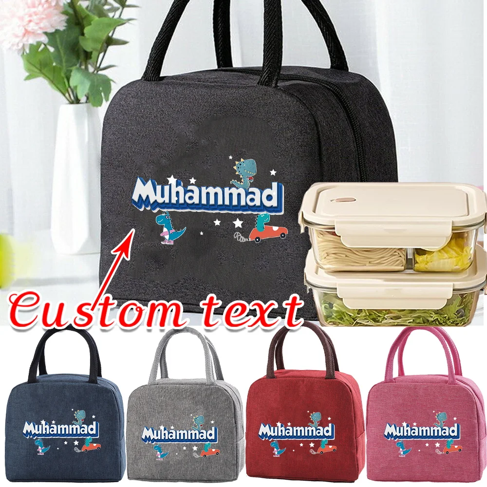 

Personalized Customization Name Student Lunch Bag Handbag Office Bento Bag Picnic Food Bag Customized Product