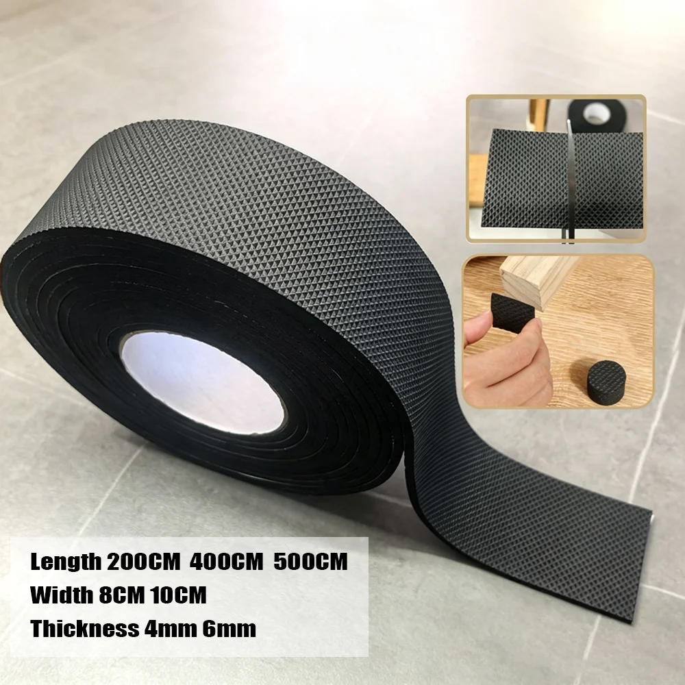2/4/5M Thick 4mm 6mm Black Felt Furniture Pads Thick Non-Slip & Soundproofing Cut-to-Size for Chair/Table Legs Protects Floors