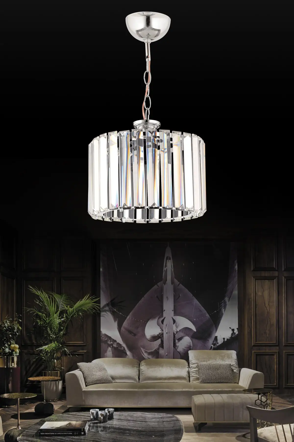 

Luxury Diamond 25 Silver Crystal Stone Chandelier