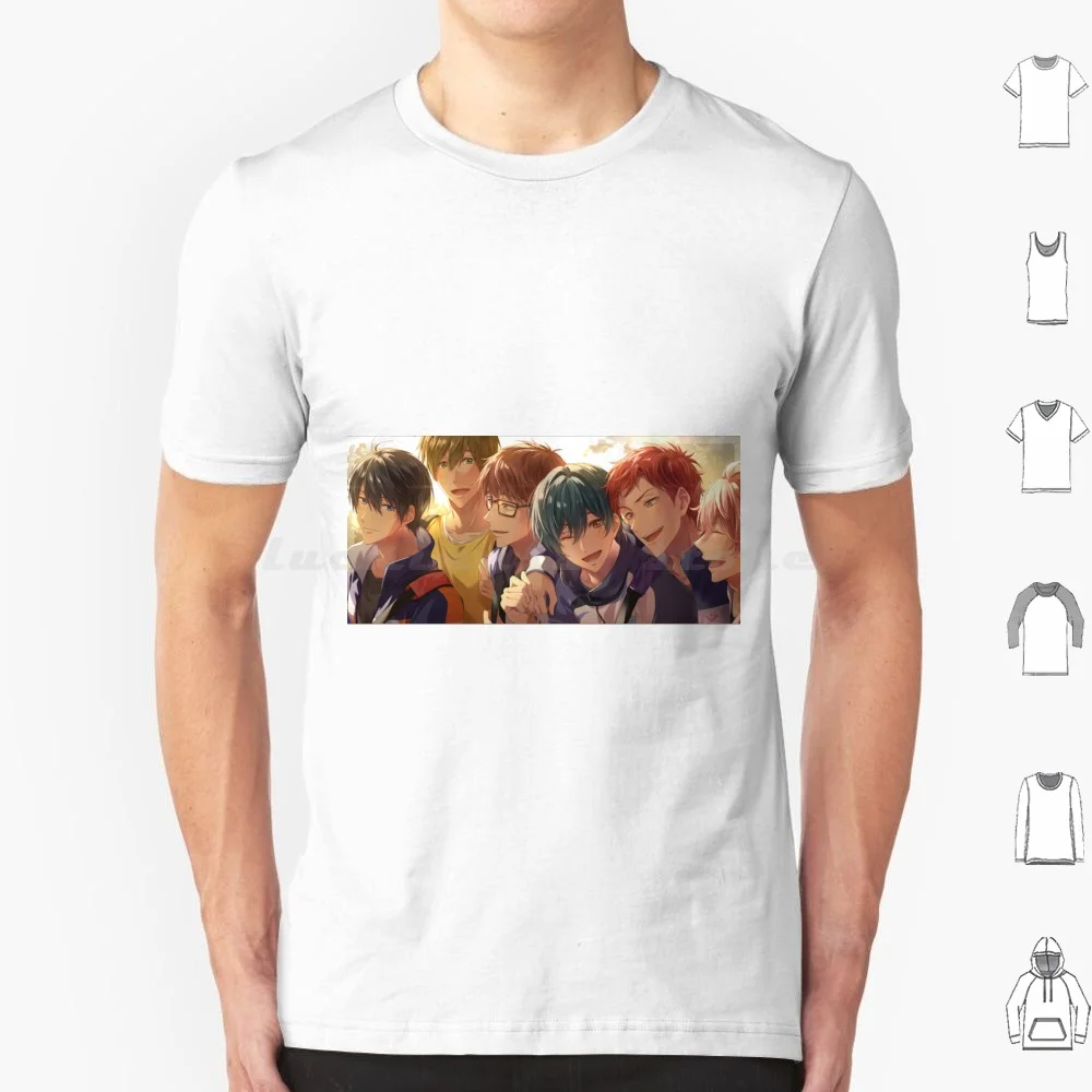 Free! Boys 1 T Shirt Cotton Men Women Diy Print Free Iwatobi Swim Club Haruka Nanase Rin Matsuoka Makoto Tachibana Nagisa