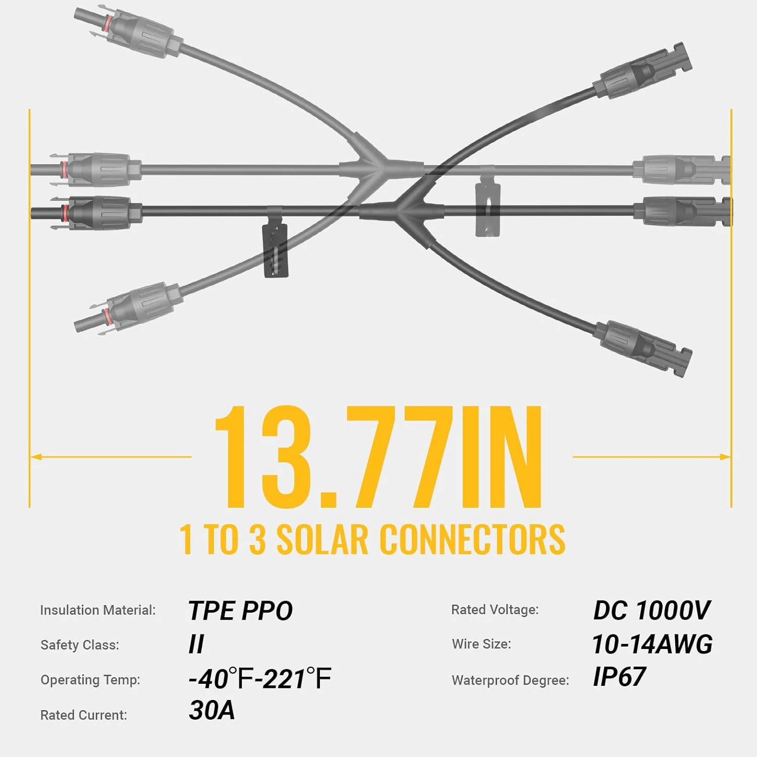 1 satz Solar Y Zweig Anschlüsse Solar Panel Parallel Anschlüsse 1 zu 3 Solar Kabel Draht Stecker Tool Kit M/FFF und F/MMM