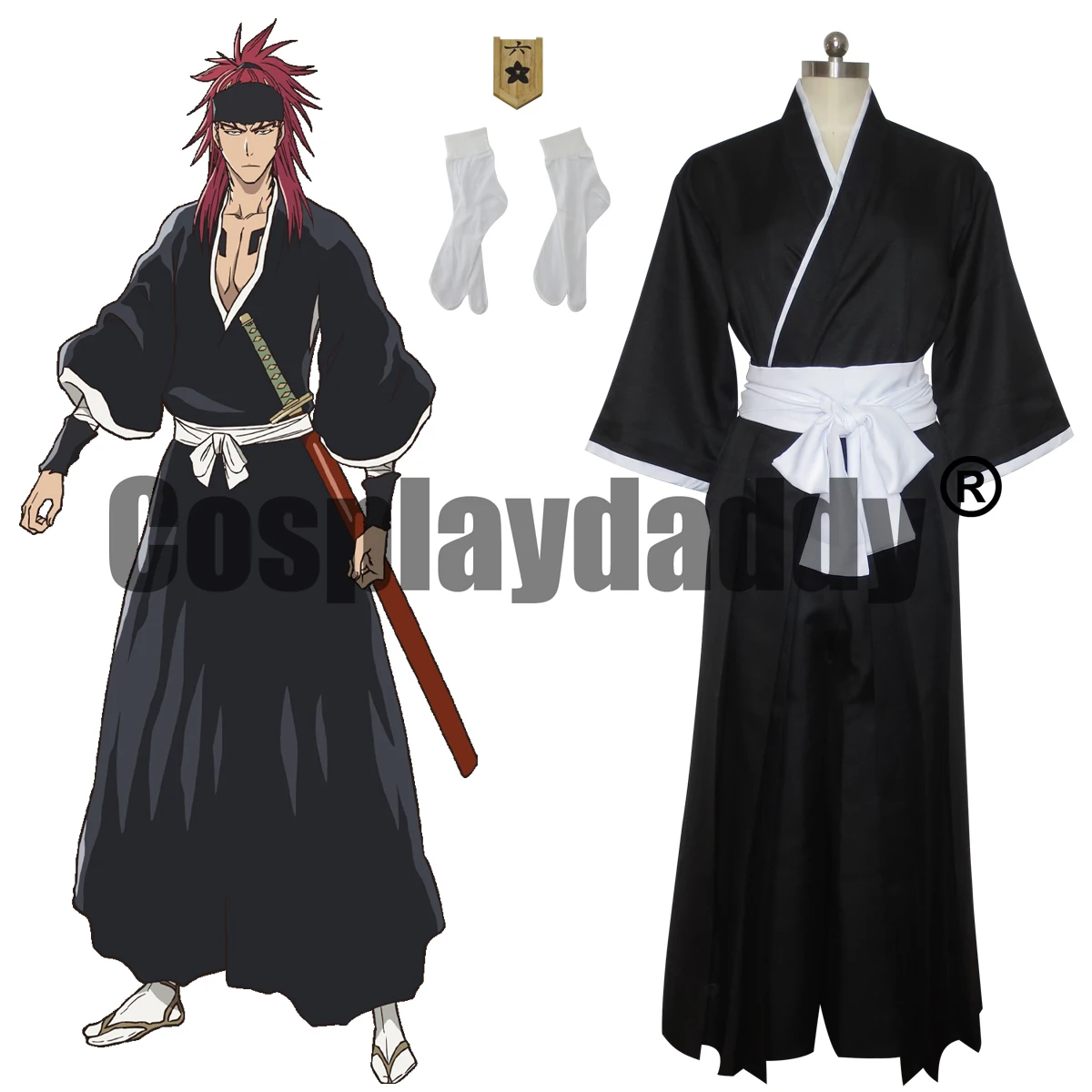 

Bleach: Thousand-Year Blood War Lieutenant of the 6th Division Renji Abarai Cosplay Costume Shinigami Kimono Outfit