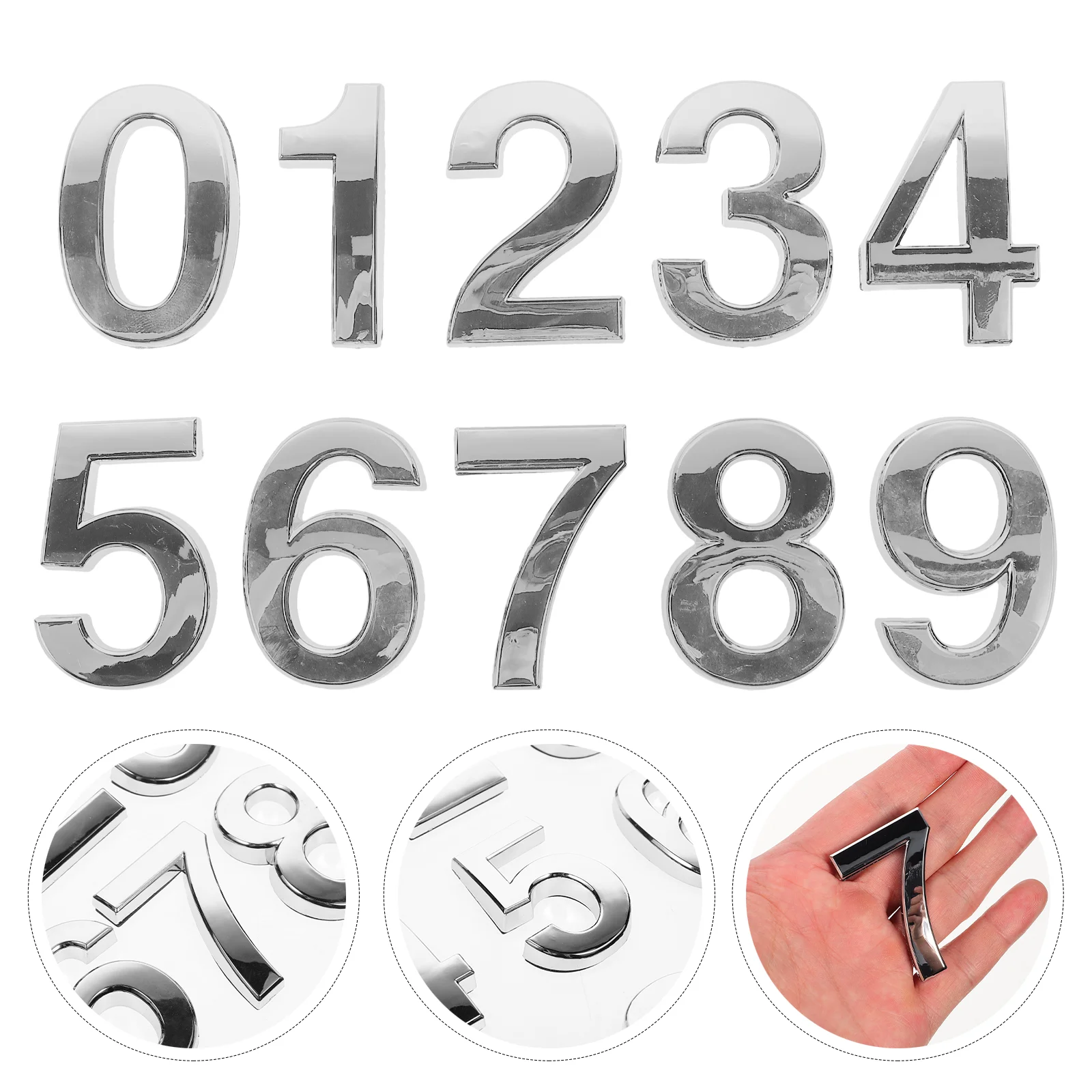 

10 Pcs Self Adhesive Door Numbers Retro Decor Room Gate The Sign Doorplate Figure Office Backlit Digital Signage