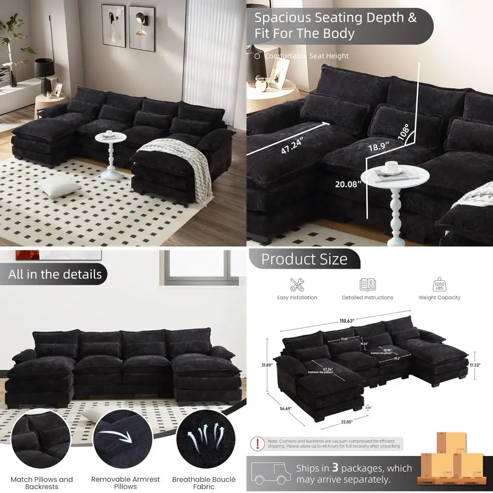 Large 74-Inch White… - image