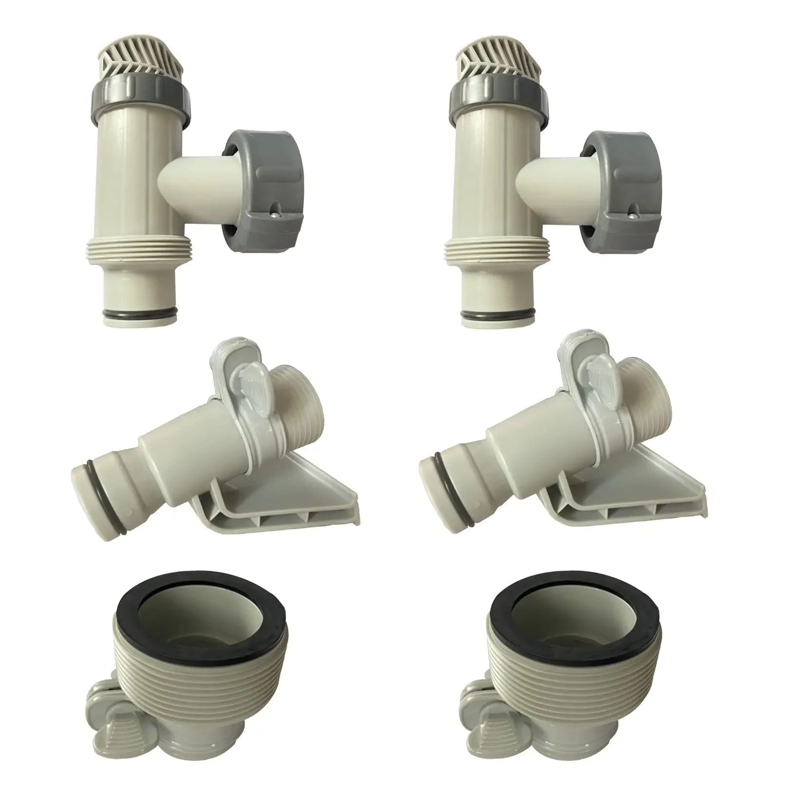 

Переходник для шланга типа B от 1,25 до 1,5 дюйма с держателем шланга и плунжерным клапаном для Intex (2 УПАКОВКИ)