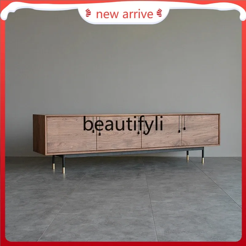 

D2520 North American black walnut solid wood TV cabinet Nordic bedroom full solid wood living room TV cabinet