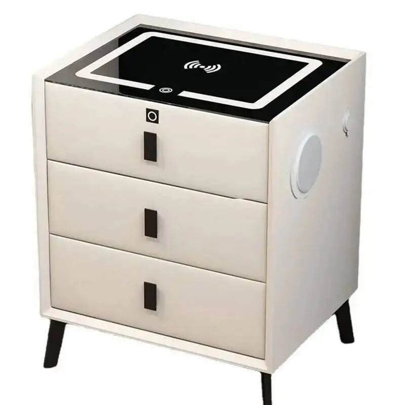 

Nordic Smart White Modern Bedroom Minimalist Nightstand Bedside Table Storage Lamp Dimmable Mesitas De Noche Home Furniture