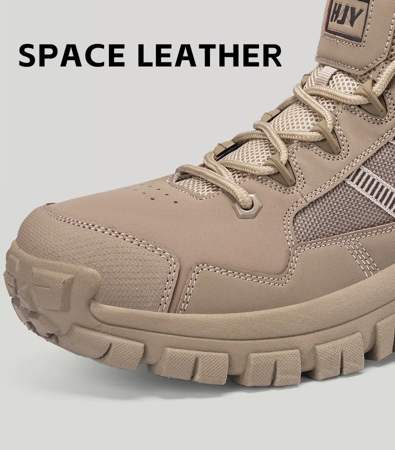 Neue Herren-Taktikstiefel in Übergrößen 39-46, Rutschfeste Outdoor-Wanderschuhe, Verschleißfeste Trekking-Knöchelstiefel – Detail 4