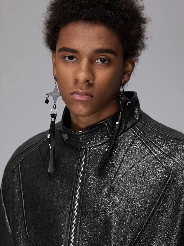 أقراط نجمة الصناعة الثقيلة الجديدة لعام 2024 على طراز Cyberpunk للرجال والنساء هدايا الحفلات