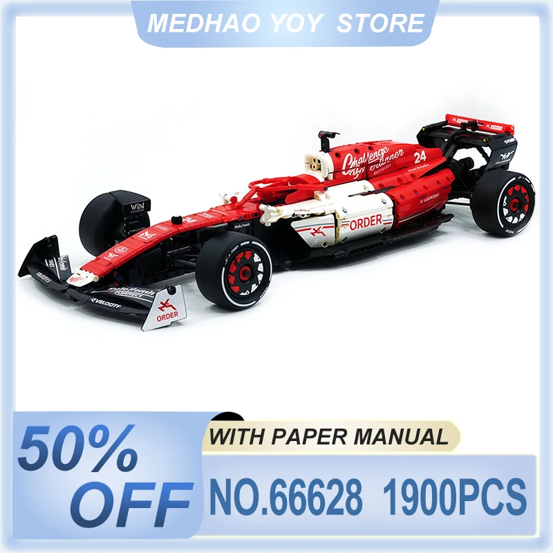 

2025 New 66628 Technology 1:8 Formula One Racing-inspired Car Building Block Kit F1 Model Puzzle DIY Toy Boy Adult Chrismas Gift
