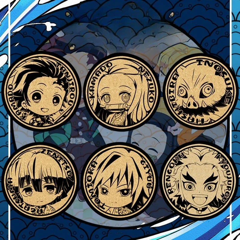 

Demon Slayer Coaster Anime Peripheral Q-version Creativity Cartoon Cute Cork Heat Insulation Pad Exquisite Convenient Coaster
