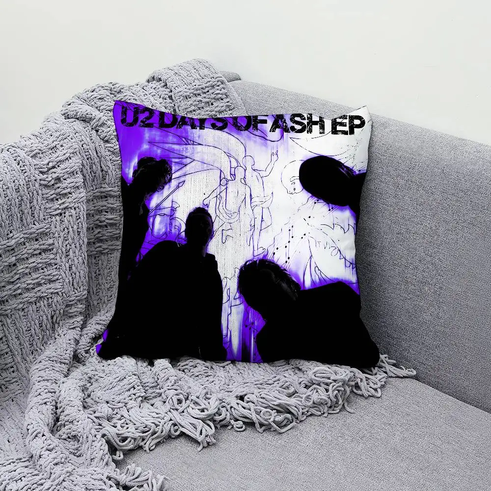 

Band U-U2 Days Of Ash 30x30cm 45x45cm Pillow Case Decor Protective Covers Comfortable Soft For Sofa Living Room Home Office
