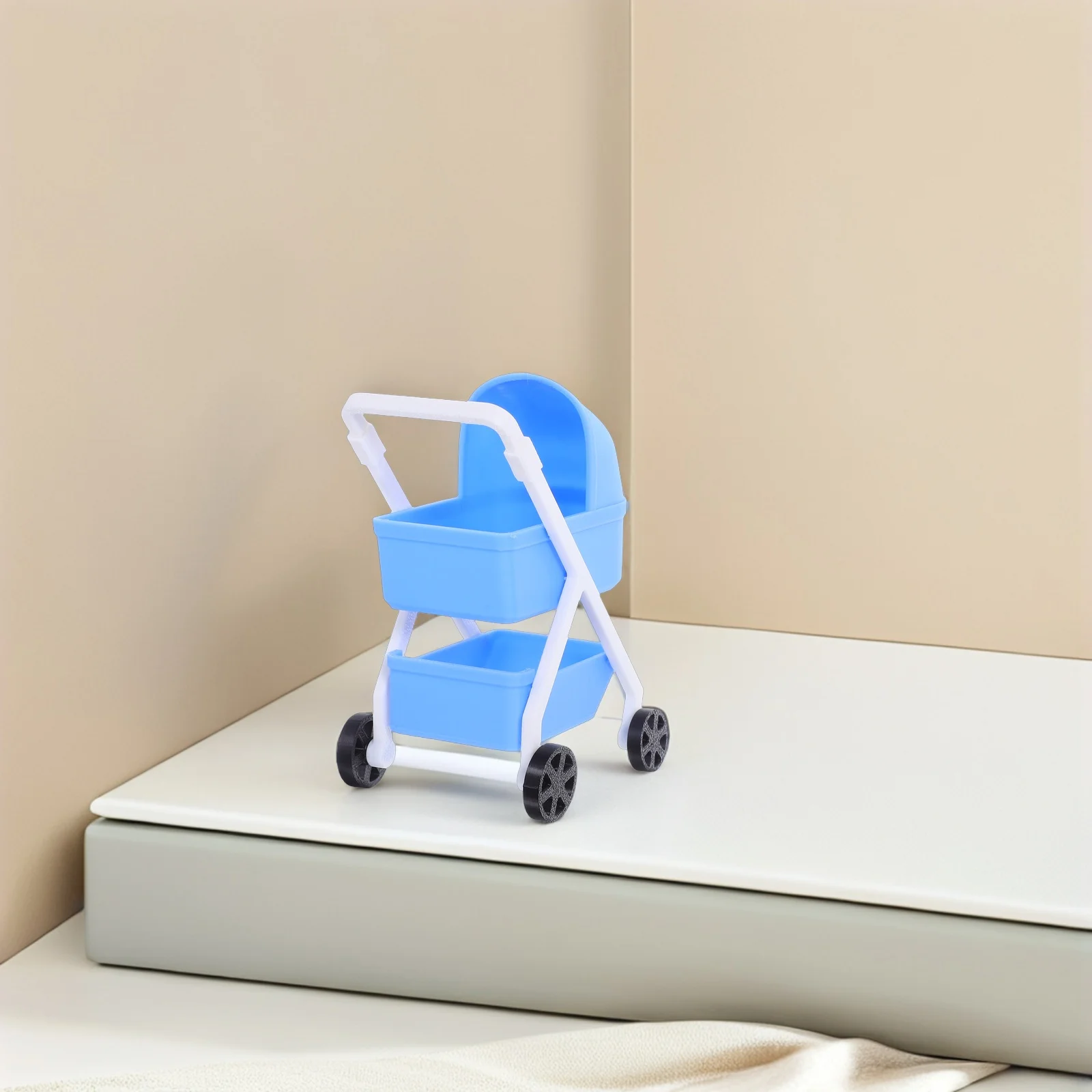 

Realistic 1:12 Mini Stroller High Simulation Pram No Assembly for Dollhouse Scene Imaginative Pretend Roleplaying