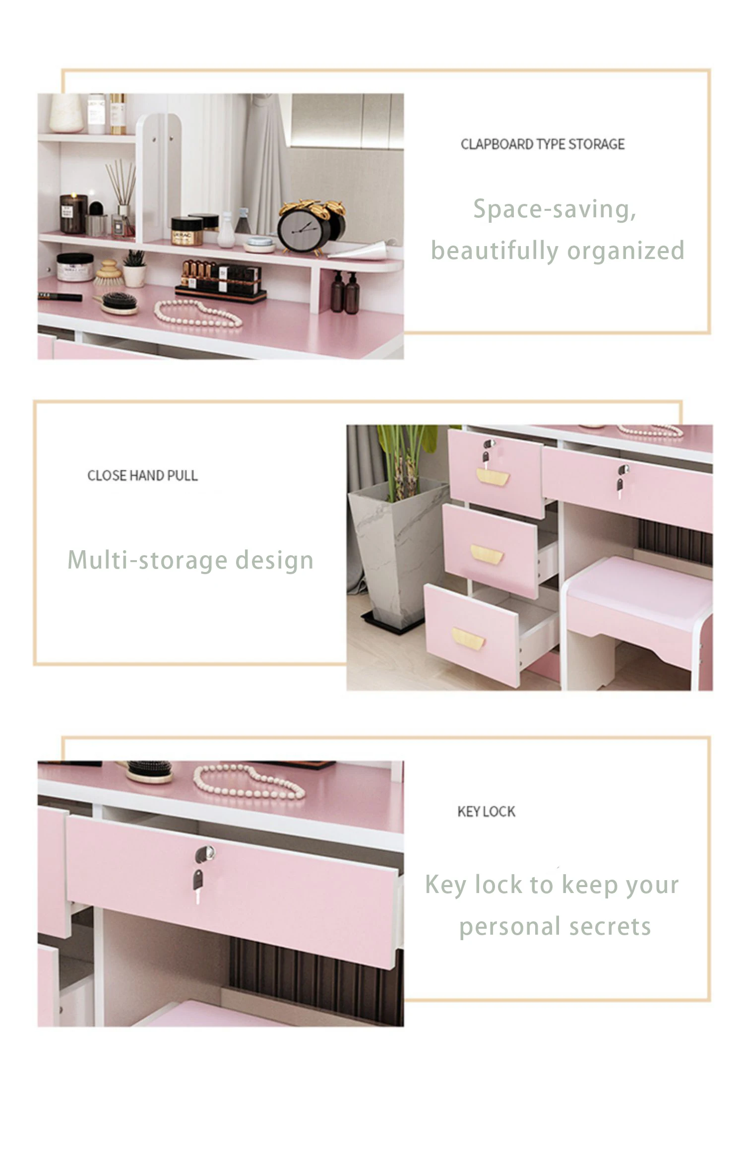 #Dresser for Bedroom Small Storage Cabinet All-in-one Modern Minimalist Makeup Table Net Red Authentic Makeup Table
