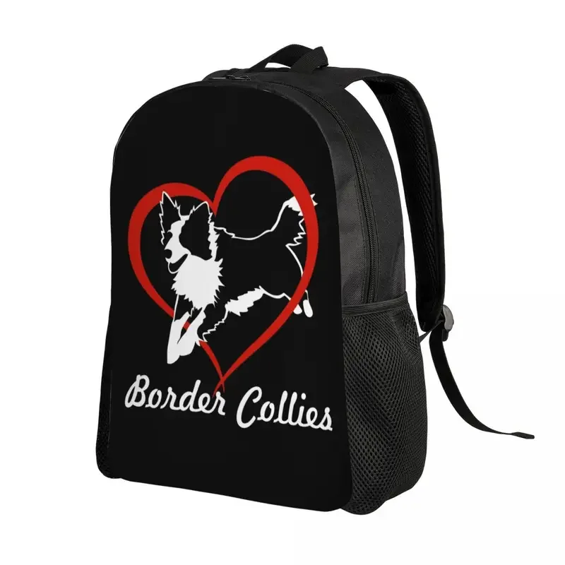 Mochilas de amor Border Collies para hombres y mujeres, resistente al agua, colegio universitario, perro, bolsa para mascotas, bolsas de libros estampadas