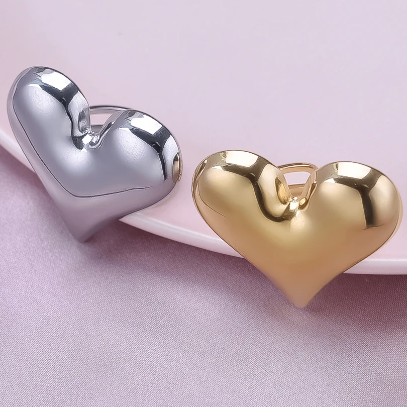 Stainless Steel Heart-Shaped Ring For Women Sweet Romantic Adjustable Opening Non Oxidizable Ring Party Jewelry New Decorations