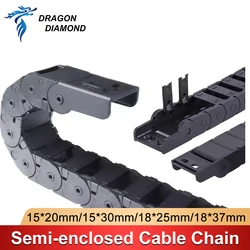 Cable Chains 15x20 15x30 18x25 18x37 mm Bridge Type Opening Plastic Towline Transmission Drag Chain for Machine