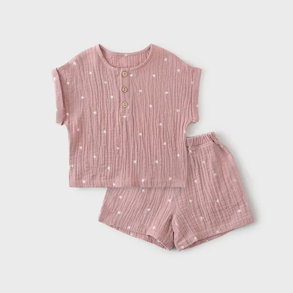 

Cute Summer Baby Girl Clothes Suit Organic Cotton Short Sleeve Tshirt + Shorts Toddler Boy Clothing
