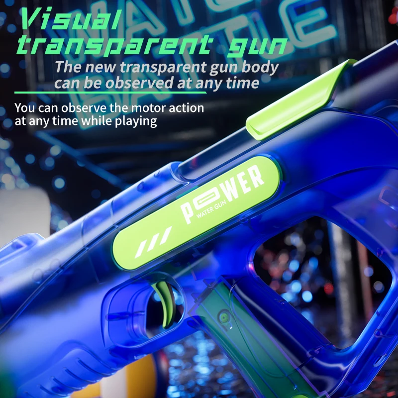 Children Electric Continuous Firing Water Gun Flashing Lights Muzzle Automatic Water Blasters Summer Pool Outdoor Toys for Kids view 4