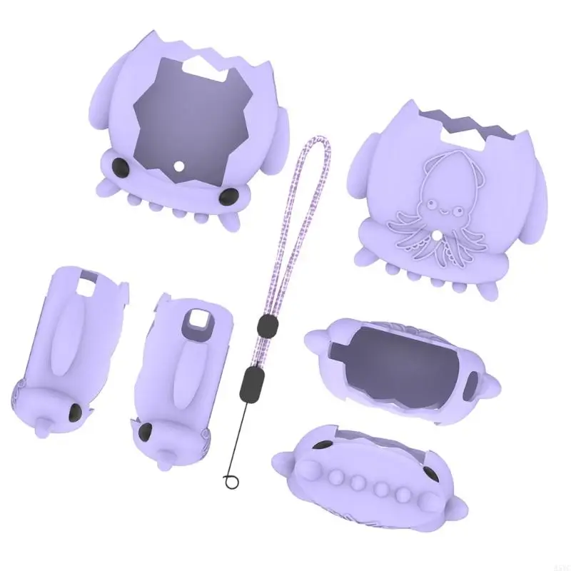 A5YC Shockproof Silicone Protective Cover for Electronic Pet with Lovely Squid Theme Resistant to Drop and Scratch Daily Use