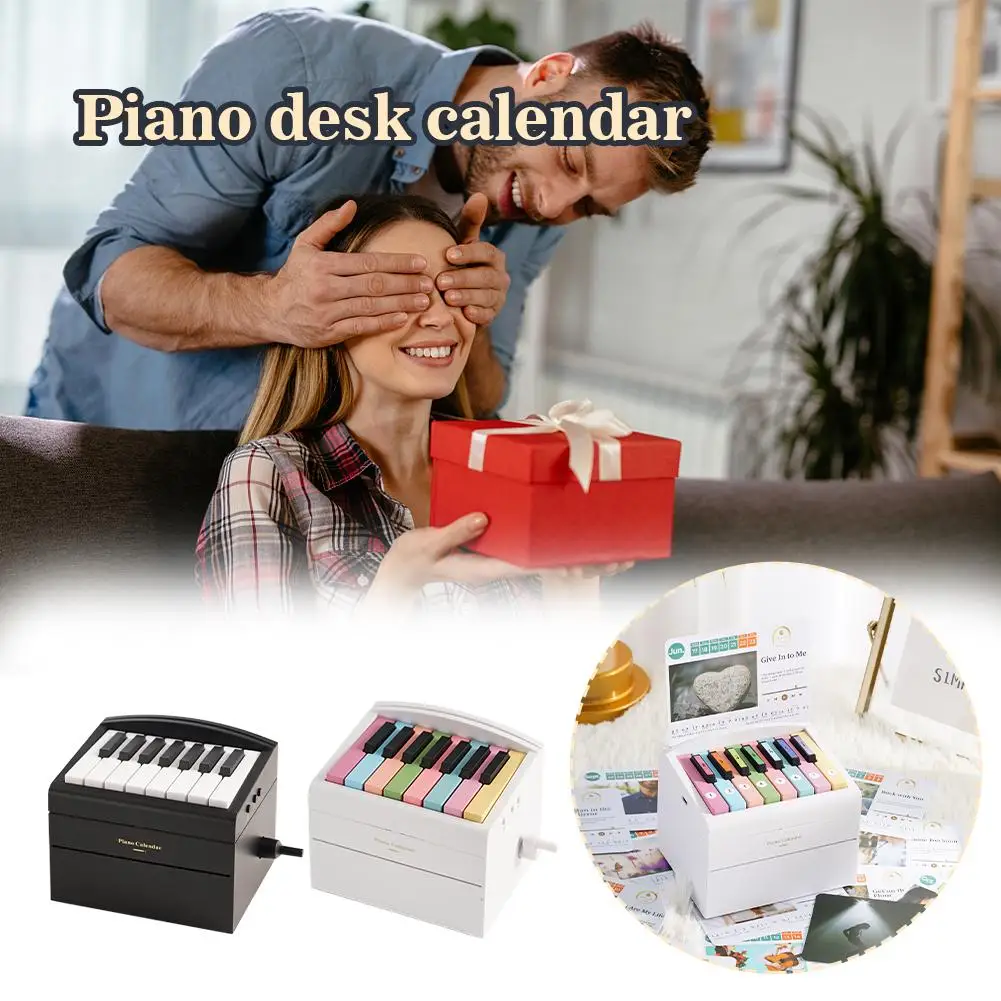 Mini Piano Calendar Playable Desk Calendar Desktop Piano Birthday Sheet Gift Ornament Music with Peripheral P8H6