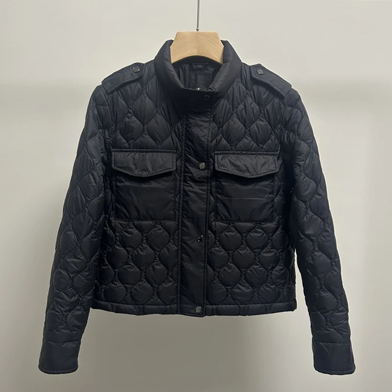 2025年冬 レディース 90%ダックダウンコート ターンダウンカラー パーカー ヴィンテージ 軽量 女性用 ダウンジャケット 暖かいアウター