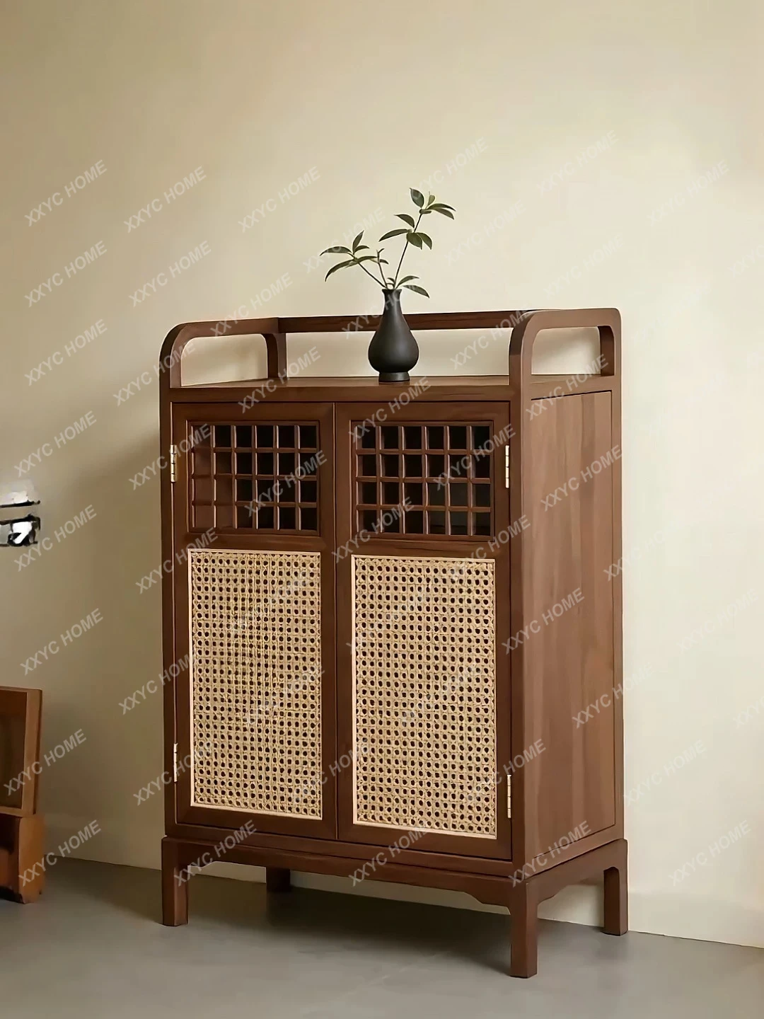 

TT Rattan dining side cabinet living room solid wood storage cabinet