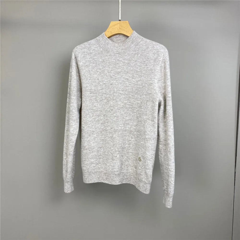 الخريف والشتاء المرأة الجديدة شبه عالية الرقبة بلون الصوف الكشمير محبوك المألوف عارضة السترة #3