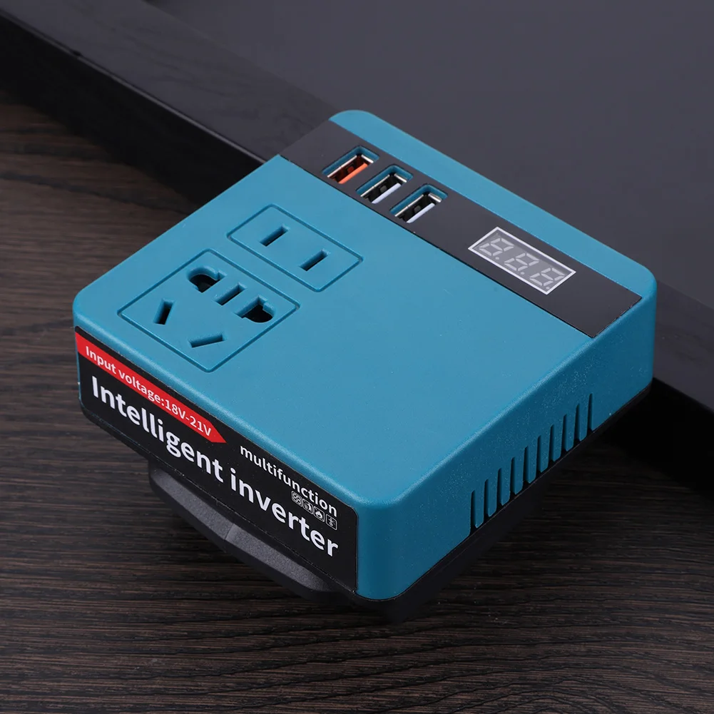 120W Electric Tool Battery Inverter DC 18V-21V To AC 220V Multi-Function Household Smart Transformer for DeWalt/Makita/Milwaukee