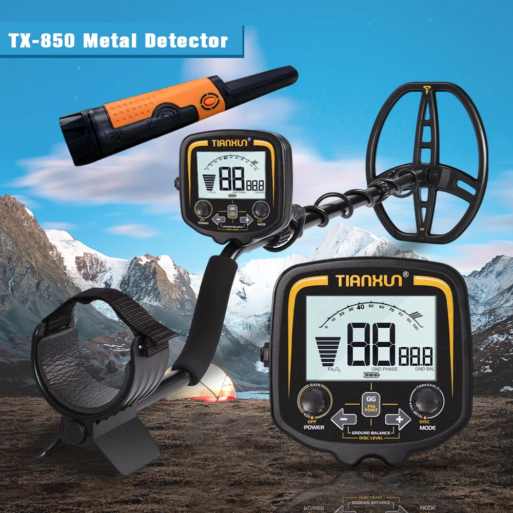 Underground Metal Detector TX-850 Professional Depth 2.5m Search Finder Gold Detector Treasure Detecting Pinpointer Waterproof