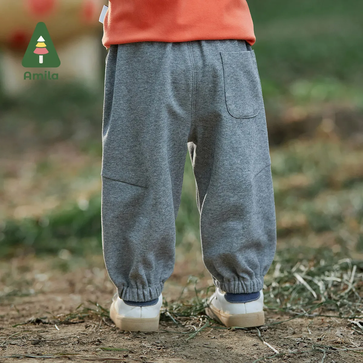 Amila Baby Boy Pants 2023 Spring New Loose Overalls Casual Versatile Trousers for 0-6 Years Fashion Two Colors Children Clothes