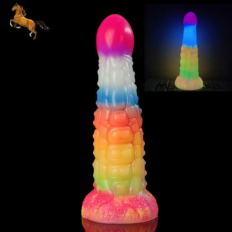 Mook Grande Cone Silicone Anal Plug Fantasia Luminous Dildo Brinquedo do sexo colorido para mulheres Masturbadores Adulto 18 + Sexo