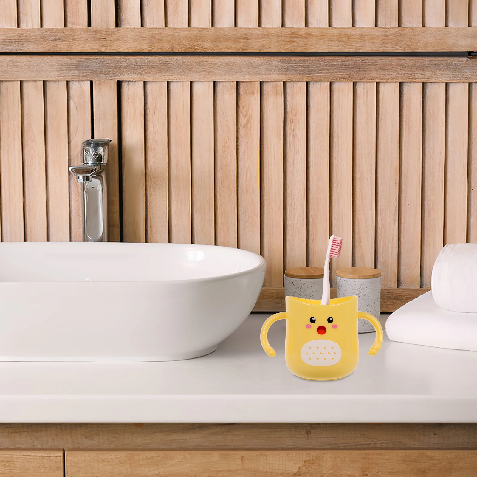 

Children's Toothbrush Cup Durable PP Material Easy Grip Cartoon Design Kids Friendly Baby Hygiene Plastic Toothbrush Holder