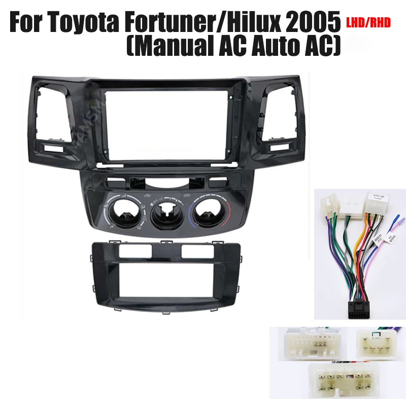 9 inch Car radio Frame Fascia For Toyota Fortuner/Hilux Vigo 2005-2015 DVD Panel Dashboard Mount Kit 2 Din Installation Stereo