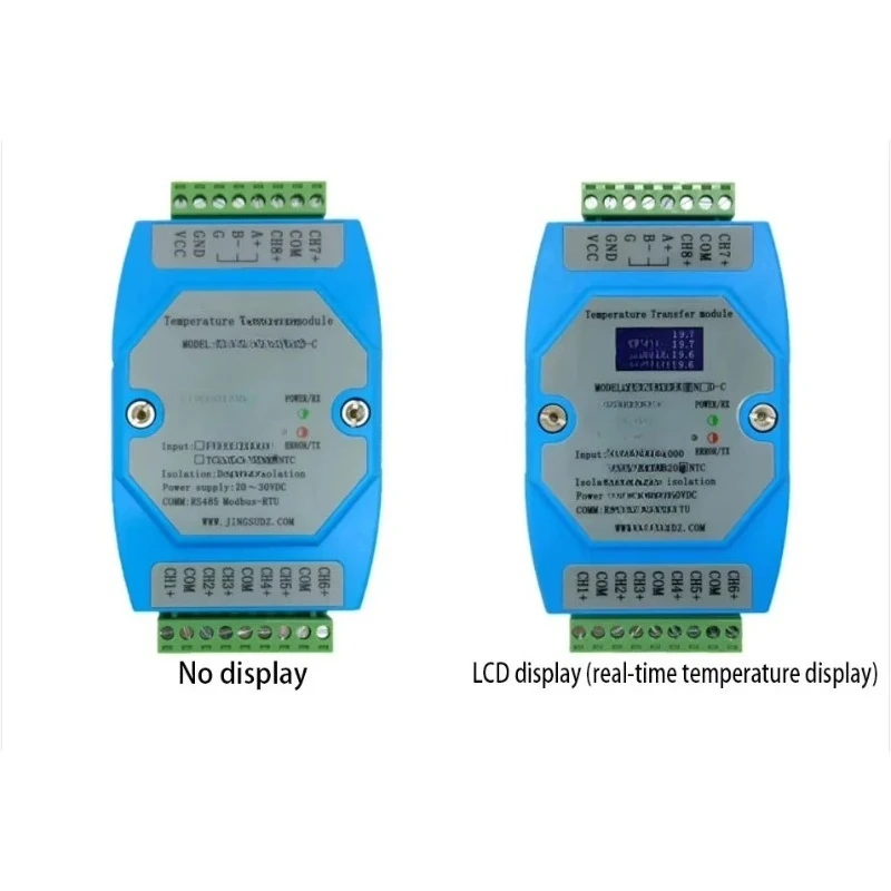 Adapted for 8-way NTC temperature transmitter 10K thermistor to RS485 acquisition module supports PLC RS20N-C