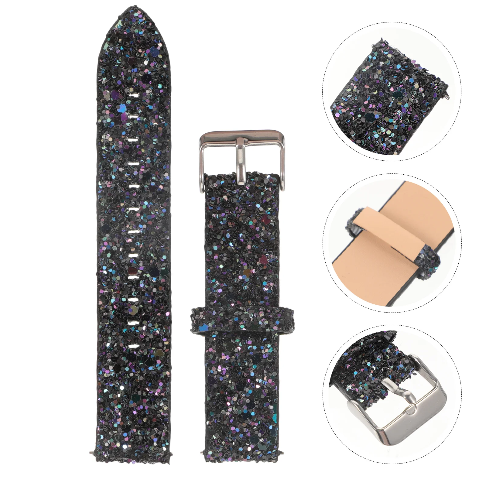 

20 Mm Strap Smart Watch Wrist Bracelet Accessories Wristwatch Band Smartwatch Glitter Watchband The Back Split Miss