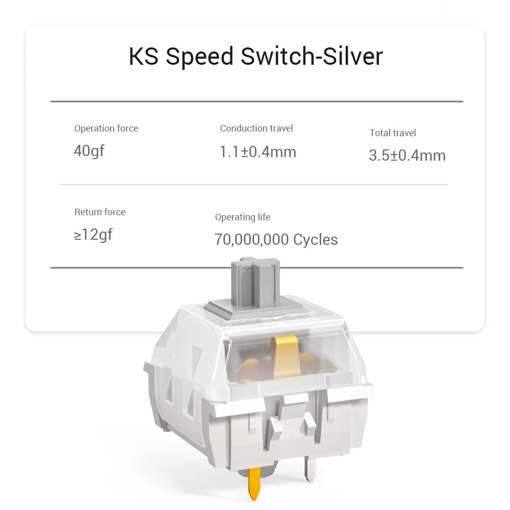 Kailh Speed Tastaturschalter Bronze Kupfer Gold Rosa Dickes Gold Silber RGB SMD für mechanische Tastatur – Detail 4
