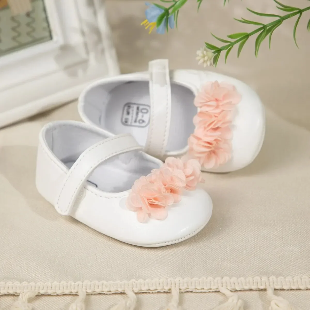 Chaussures de princesse pour nouveau-né fille de 0 à 18 mois, avec nœud, à fond plat, peu profondes, souples et décontractées