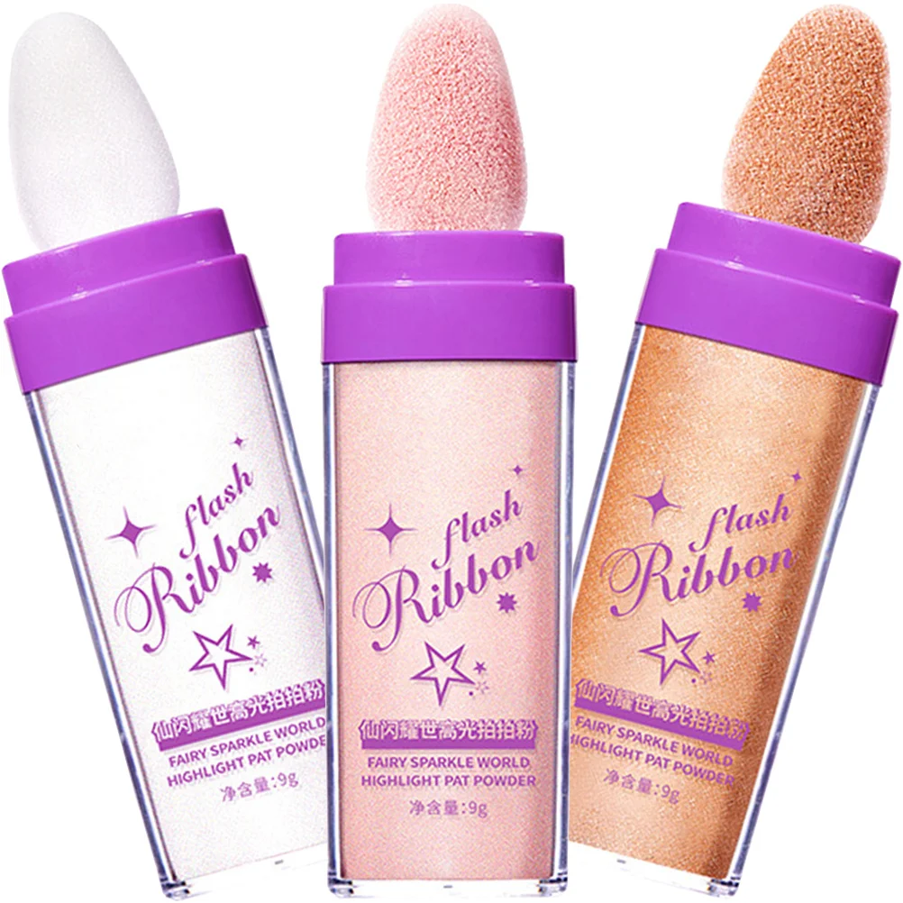 

3Pcs Highlighter Powder Glitter Body Shimmer Highlighting Powder Makeup Patting Glitter Face Hair Body Highlighter Glamorous